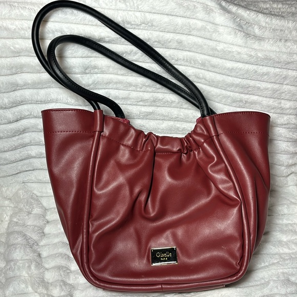 Giselle Paris NWOT Celine Tote Burgundy - Picture 1 of 10
